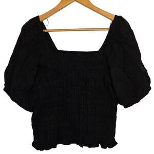 Old Navy Set of Two Smocked Puff Sleeve Crop Tops XL Cottage Boho Casual